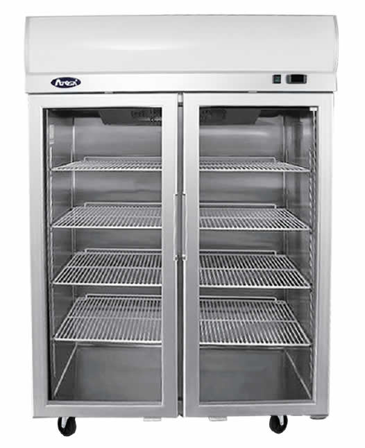 TOP MOUNTED DOUBLE DOOR GLASS FREEZER YCF9408 - Cafe Supply