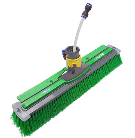 UNGER POWER BRUSH, BUMPER, SWIVEL FUNCTION, RINSE BAR 42CM - GREEN SPLICED BRISTLES - Cafe Supply